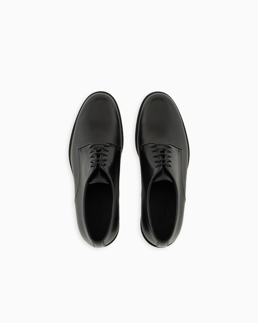 Giorgio Armani Black Leather Derby Shoes for men