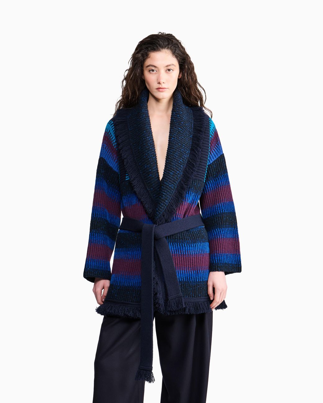 Giorgio Armani Blue For Alanui Cashmere Blend Cardigan