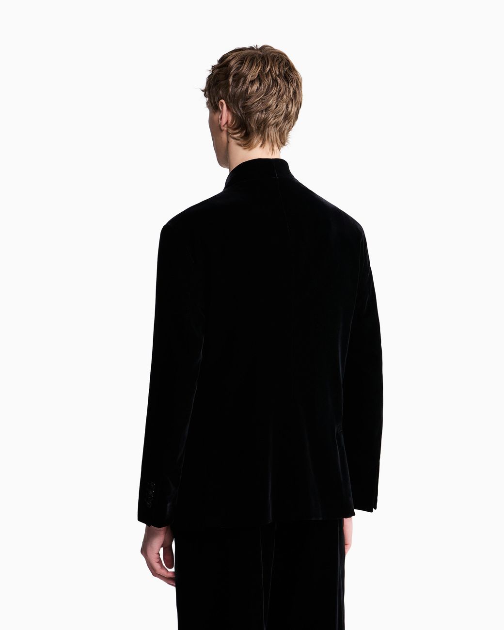 Giorgio Armani Blue Blazer One Shot Stretch Viscose And Cupro Velvet for men