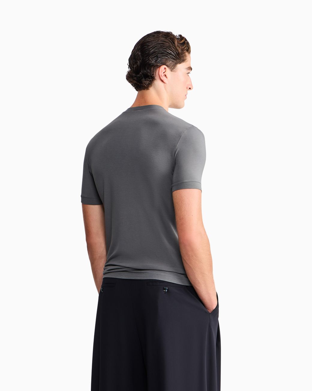 Giorgio Armani Gray Crew-Neck T-Shirt for men