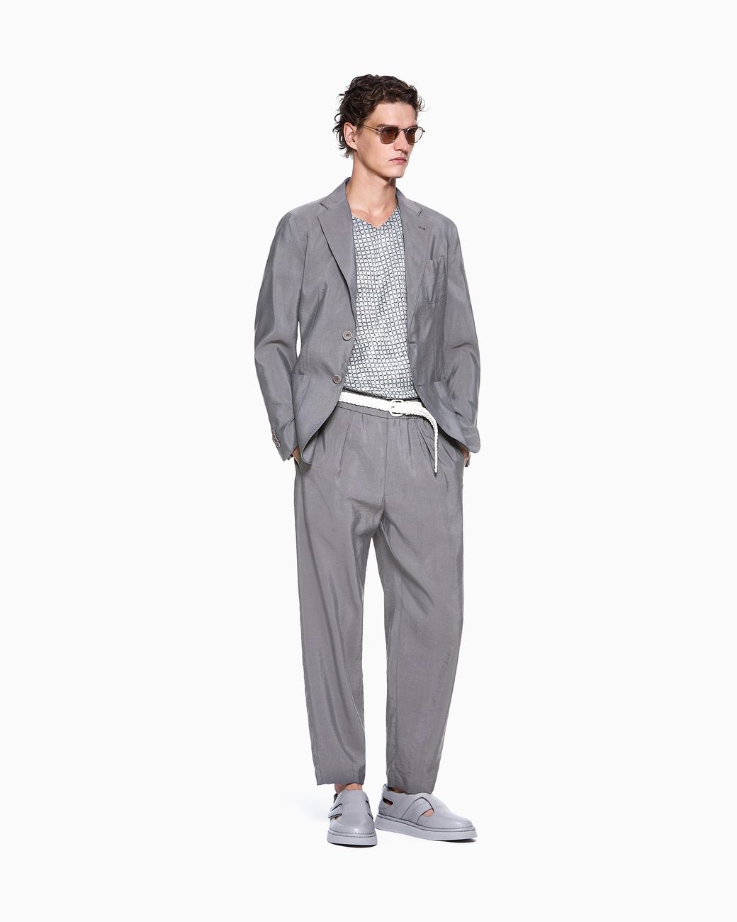 Giorgio Armani Gray Upton Single-Breasted Blazer for men