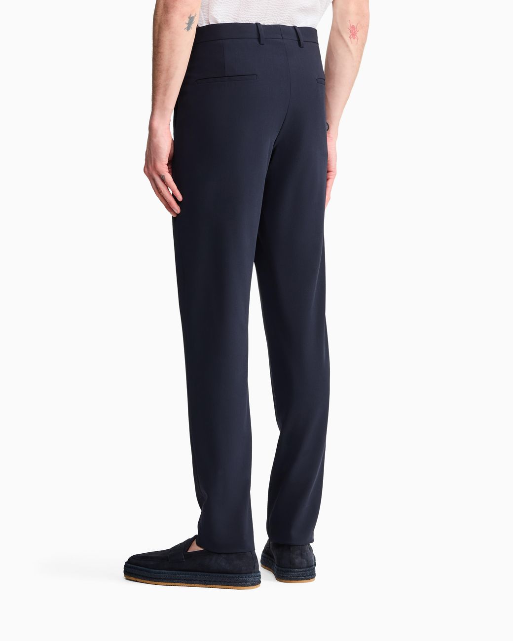 Giorgio Armani Blue Two-Way Stretch Wool-Canvas Trousers for men