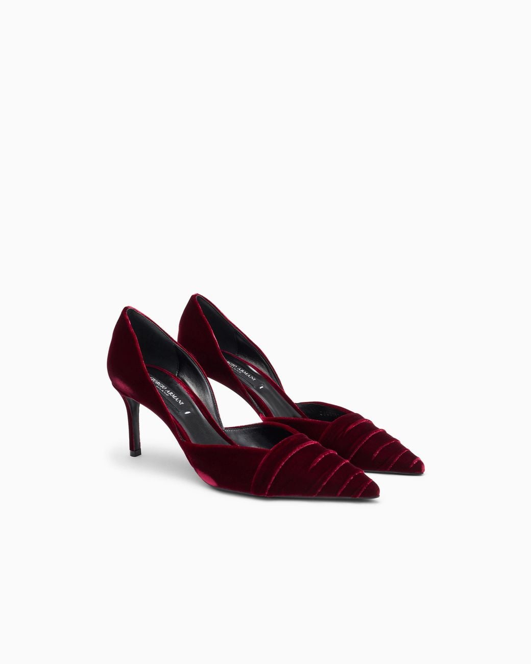 Giorgio Armani Purple Pointed Velvet Pumps With Stiletto Heel