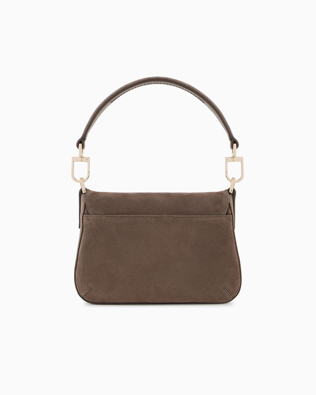 Giorgio Armani Brown Suede Bag With Flap And Crossbody Strap