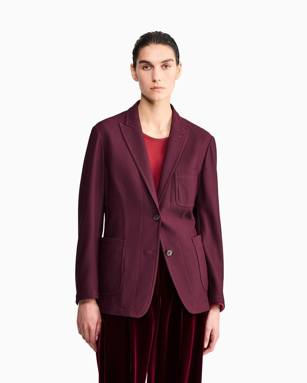 Giorgio Armani Purple Single-Breasted Jacket