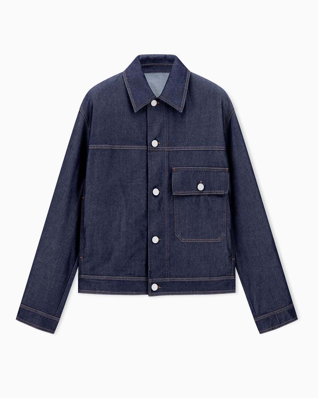 Giorgio Armani Blue Cotton And Silk Denim Blouson Denim Collection for men