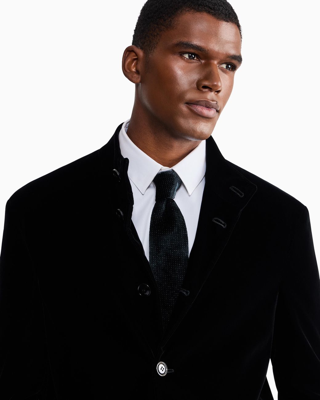Giorgio Armani White Viscose And Silk Micro-Pattern Jacquard Tie Giorgio's for men