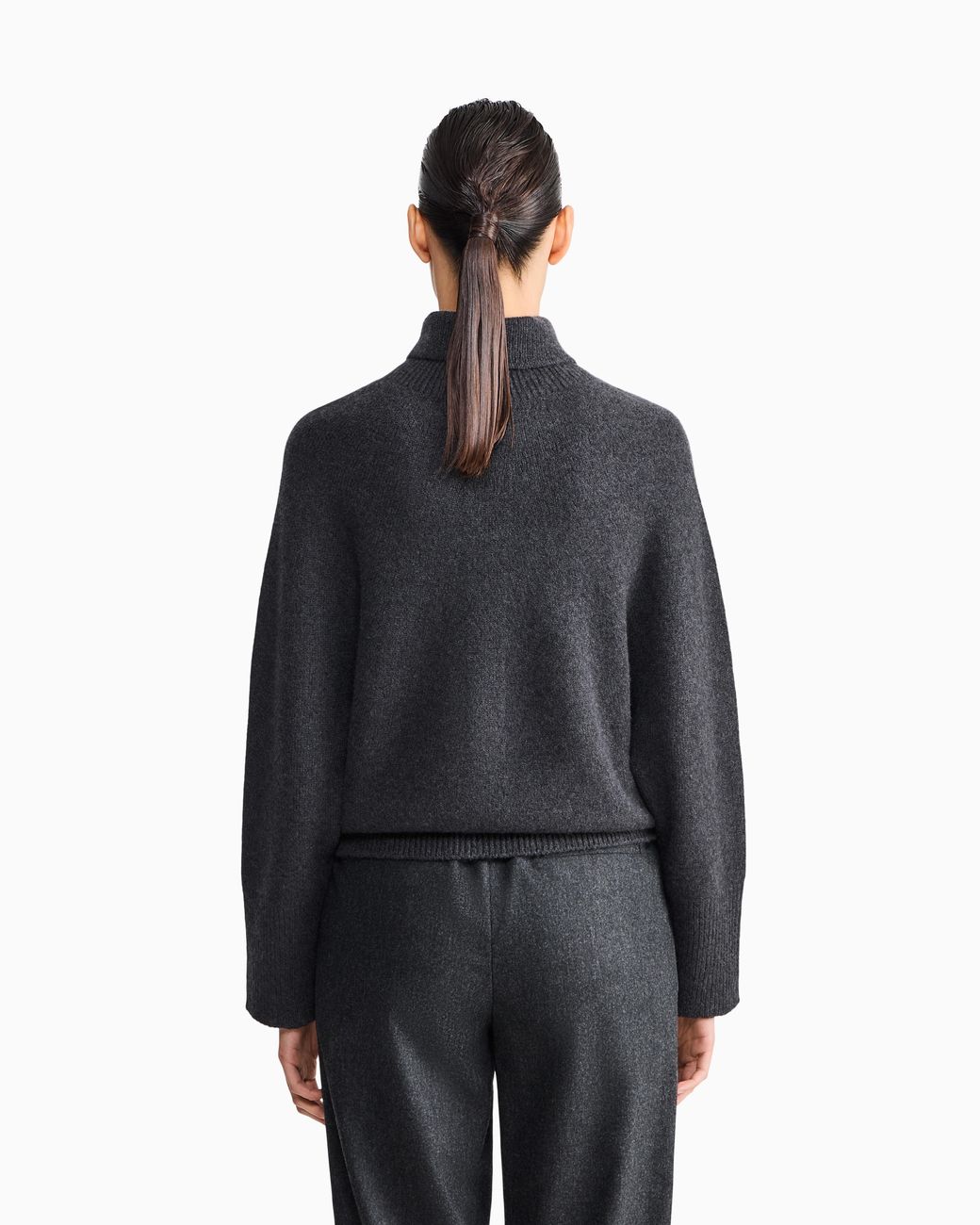 Giorgio Armani Blue Oversized Turtleneck Sweater