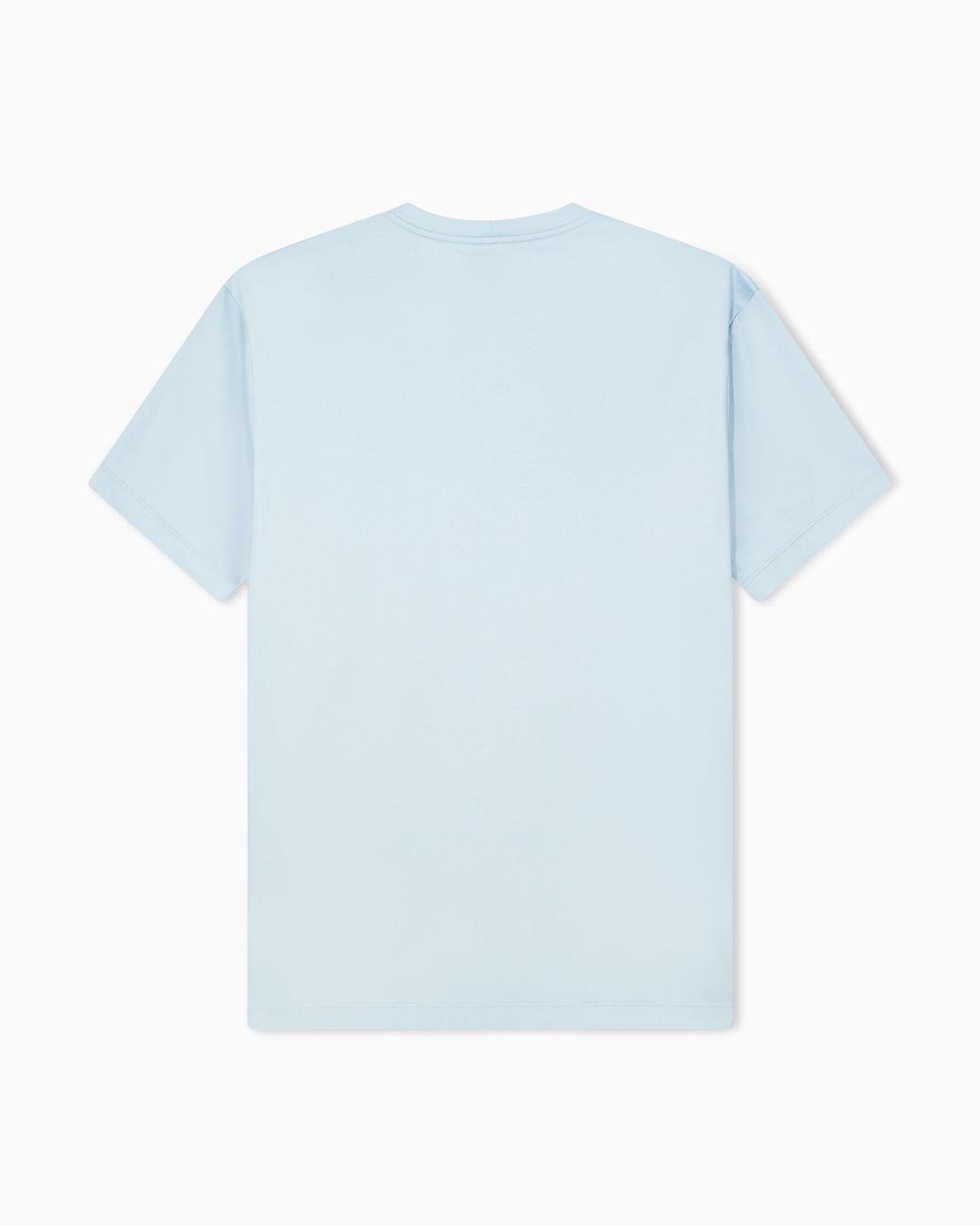 Giorgio Armani Blue Short-Sleeve Cotton Interlock T-Shirt With Logo for men