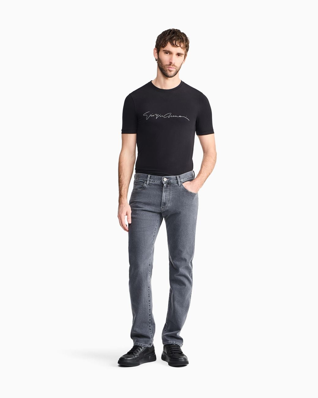Giorgio Armani Blue Five-Pocket, Regular-Fit Trousers for men