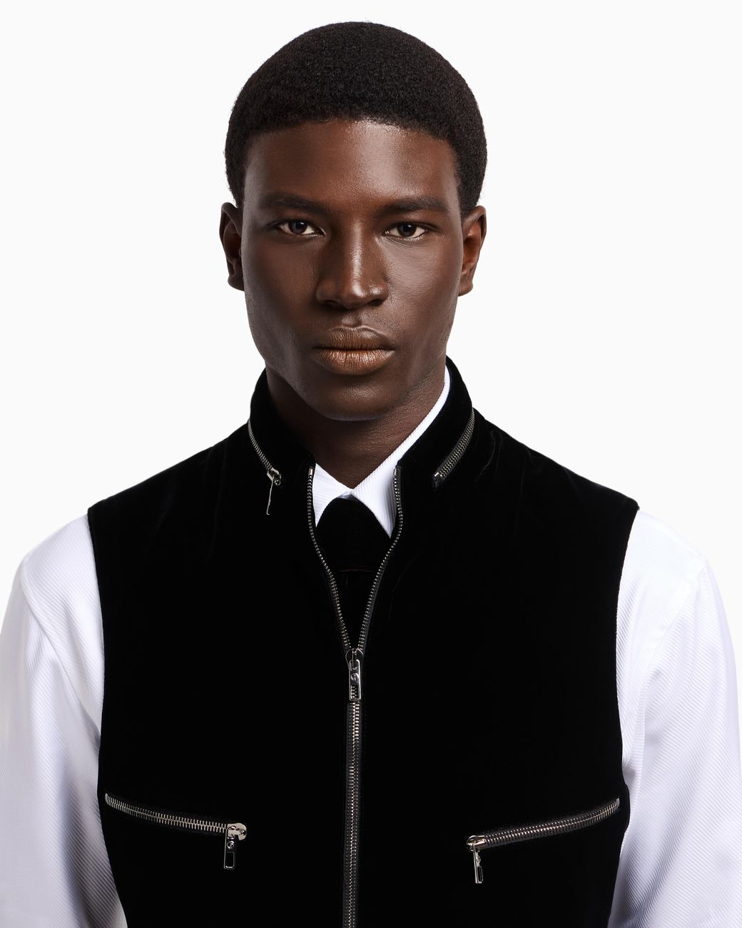 Giorgio Armani Black Zip-Up Gilet for men