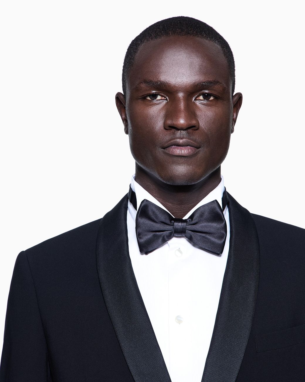 Giorgio Armani Black Large, Pure Silk Knotted Bow Tie for men