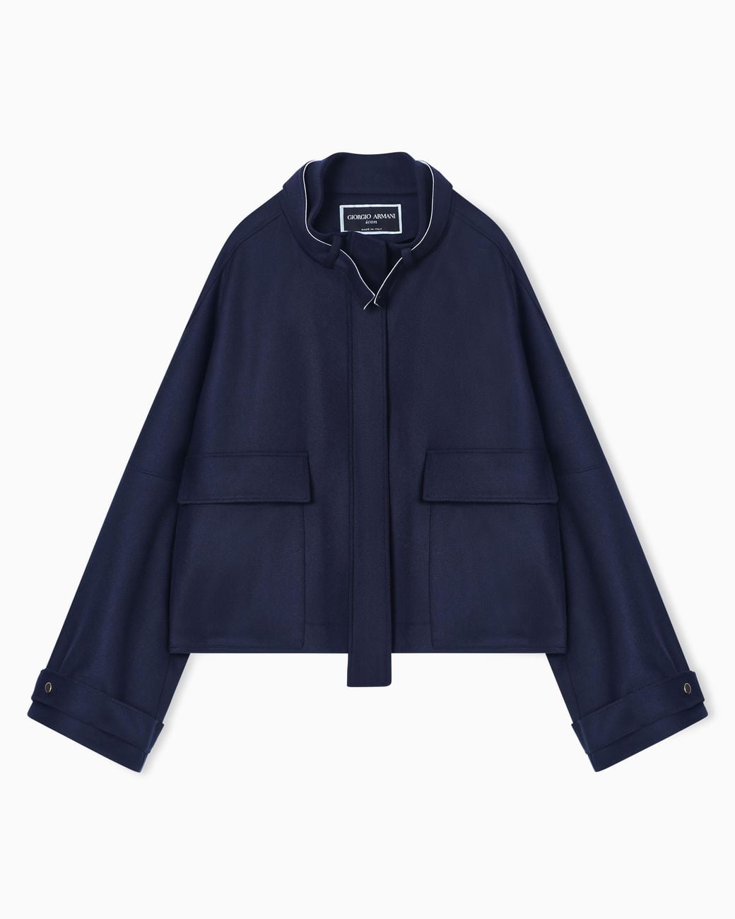 Giorgio Armani Blue Double-Breasted Coat