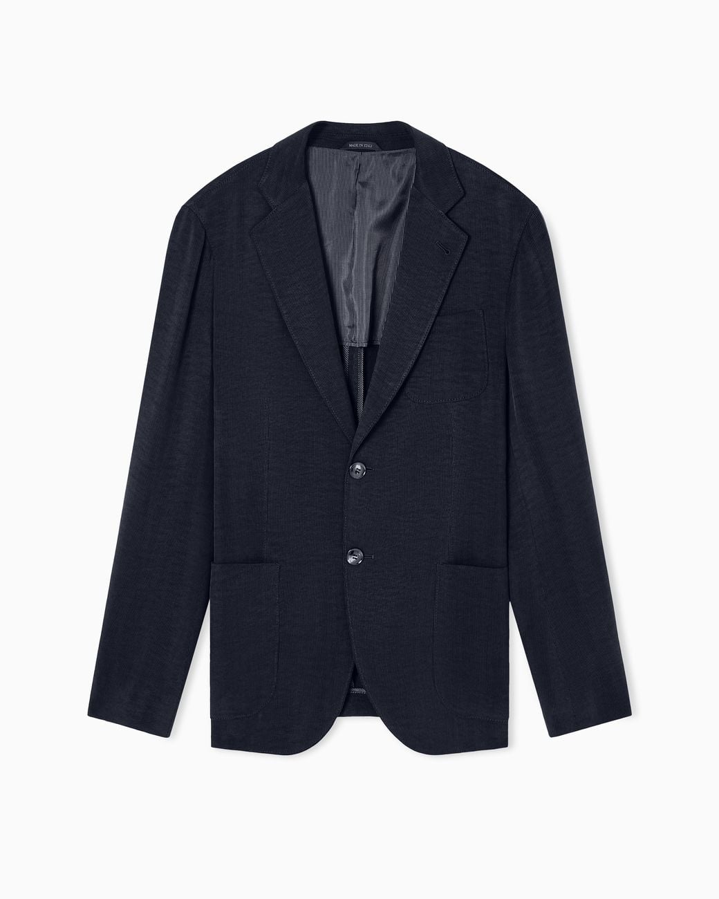 Giorgio Armani Blue Upton Line Single-Breasted Canneté Cupro Jacket for men