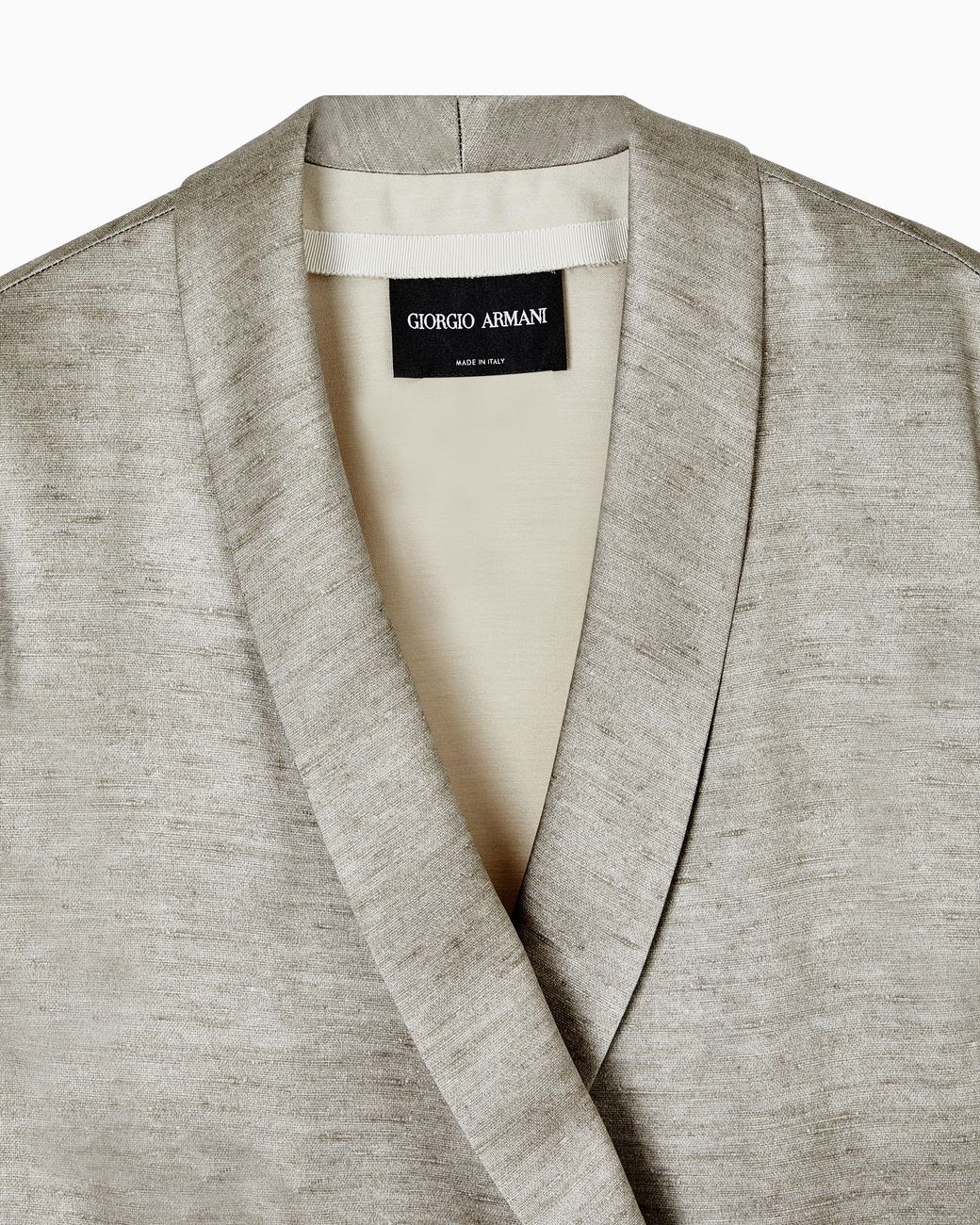 Giorgio Armani Gray Tussah Silk Double-Breasted Jacket