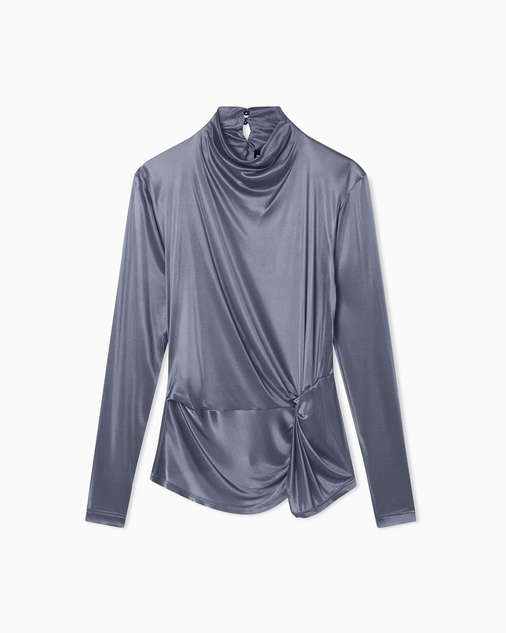 Giorgio Armani Blue Viscose Jersey Long-Sleeved Jumper