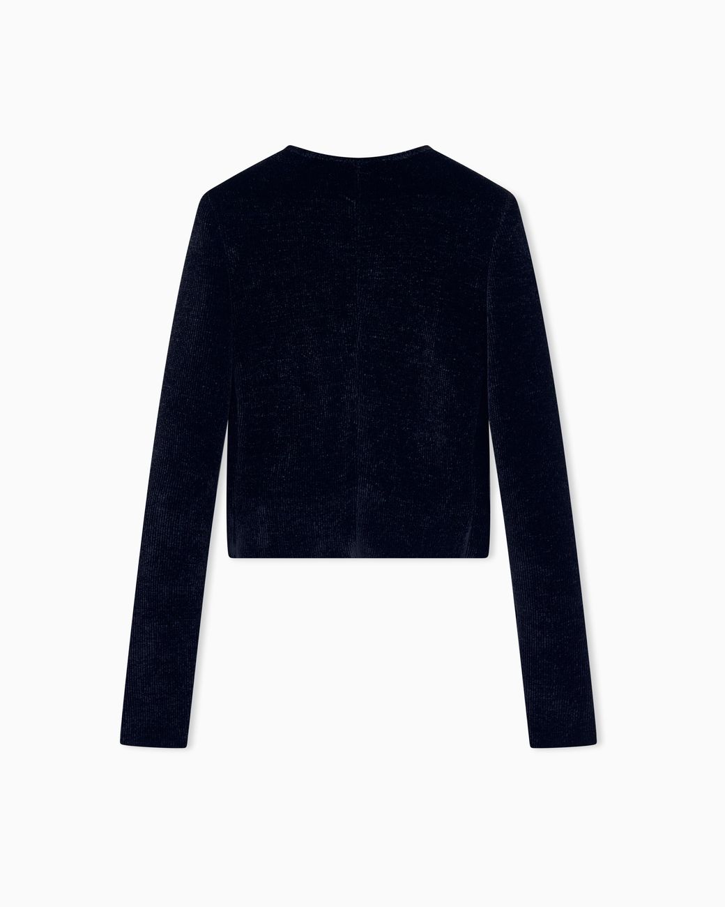Giorgio Armani Blue Slim Fit Blazer Jackets Chenille Crew Neck Metal Zip