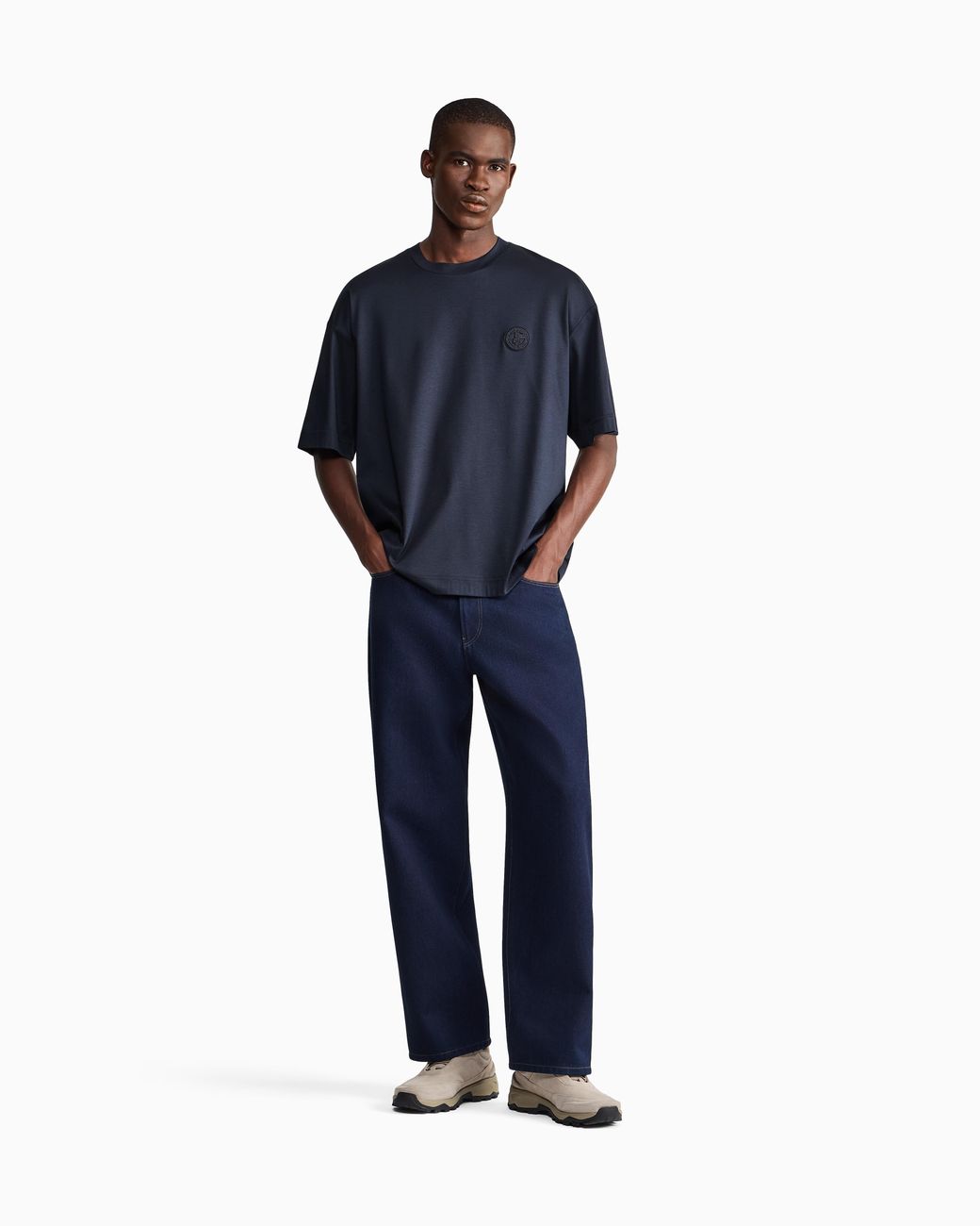 Giorgio Armani Blue Oversized Fit T-Shirt for men