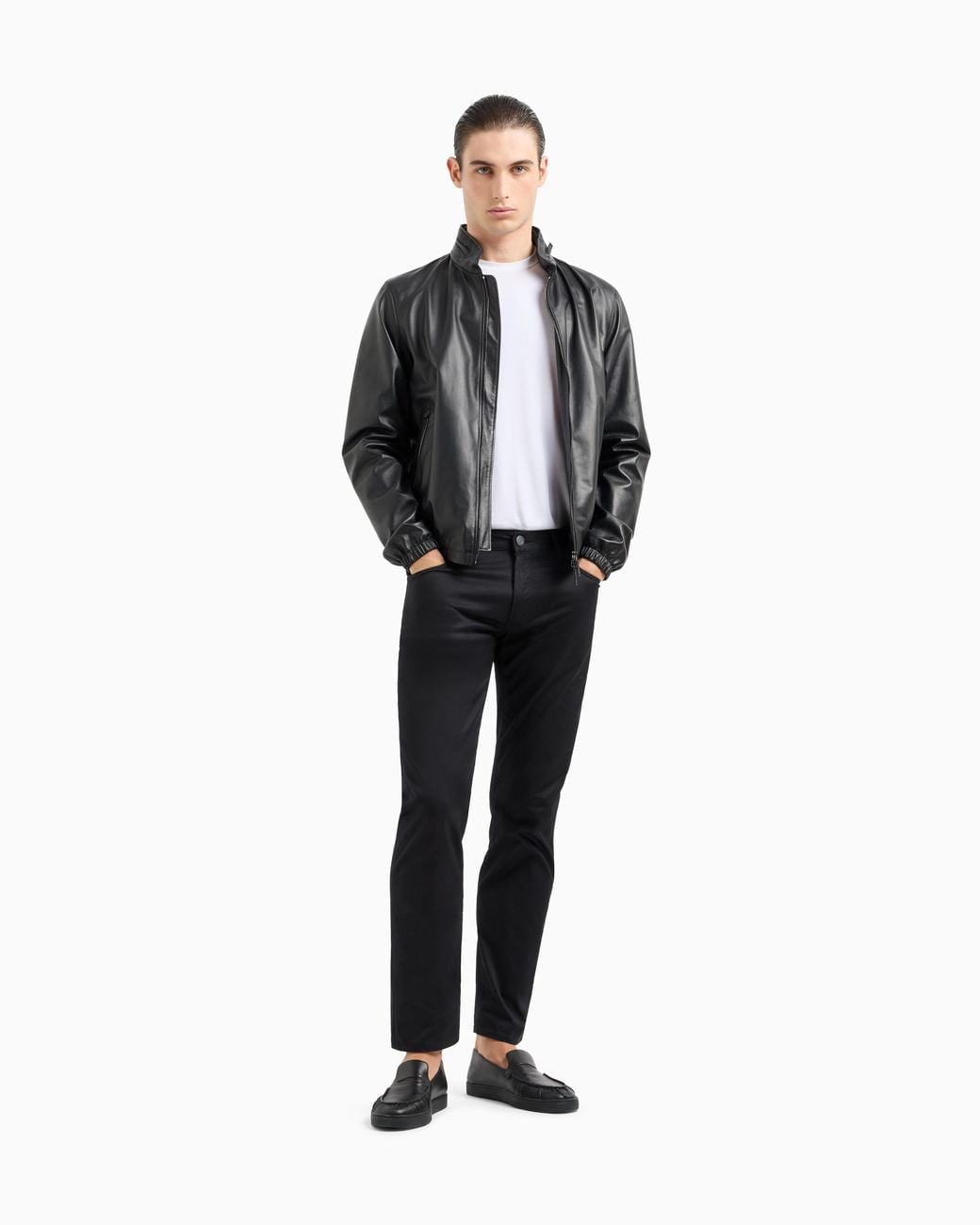 Giorgio Armani Black Regular-Fit, Five-Pocket Trousers for men