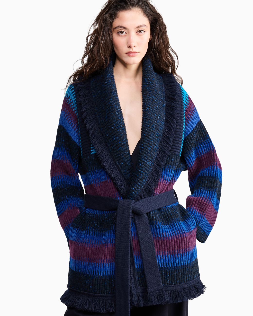 Giorgio Armani Blue For Alanui Cashmere Blend Cardigan