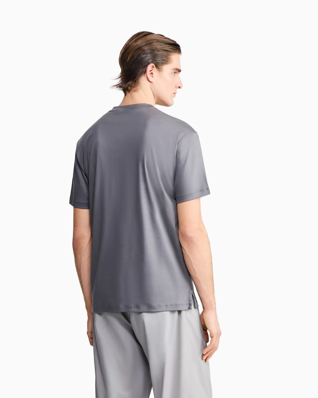 Giorgio Armani Blue Crew Neck T-Shirt for men