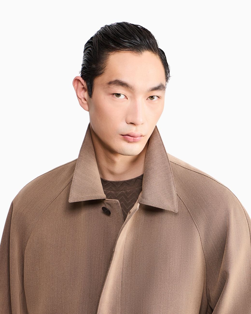 Giorgio Armani Brown Oversized Fit Trench Coat for men