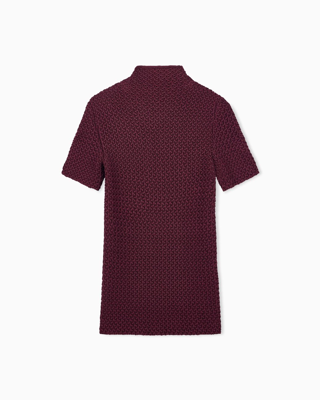 Giorgio Armani Purple Slim Fit Short Sleeve Viscose Sweater With Honeycomb Effect