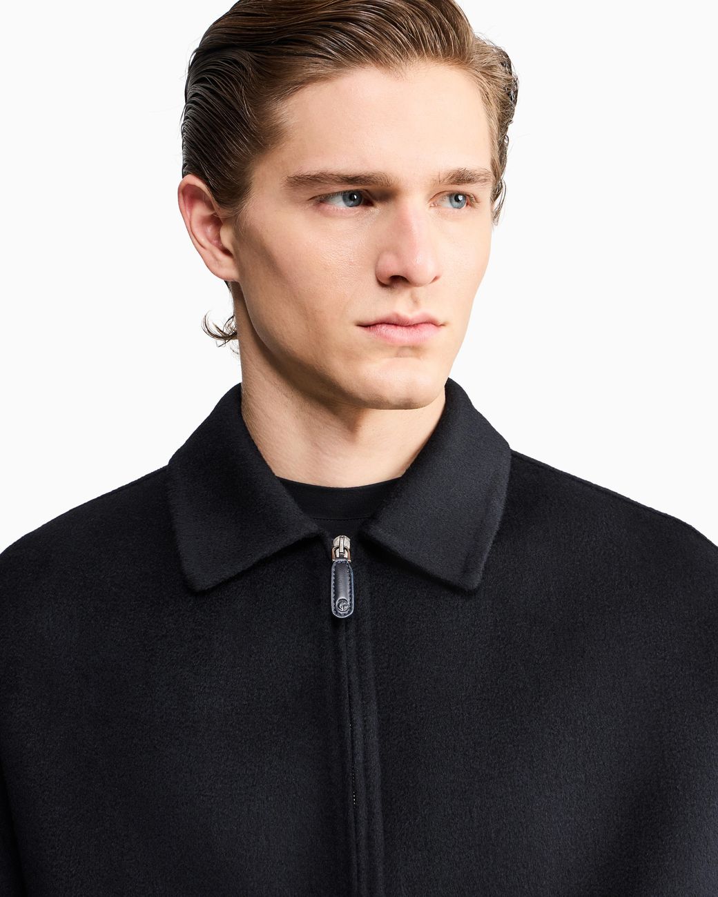 Giorgio Armani Black Double Cashmere Cloth Blouson for men