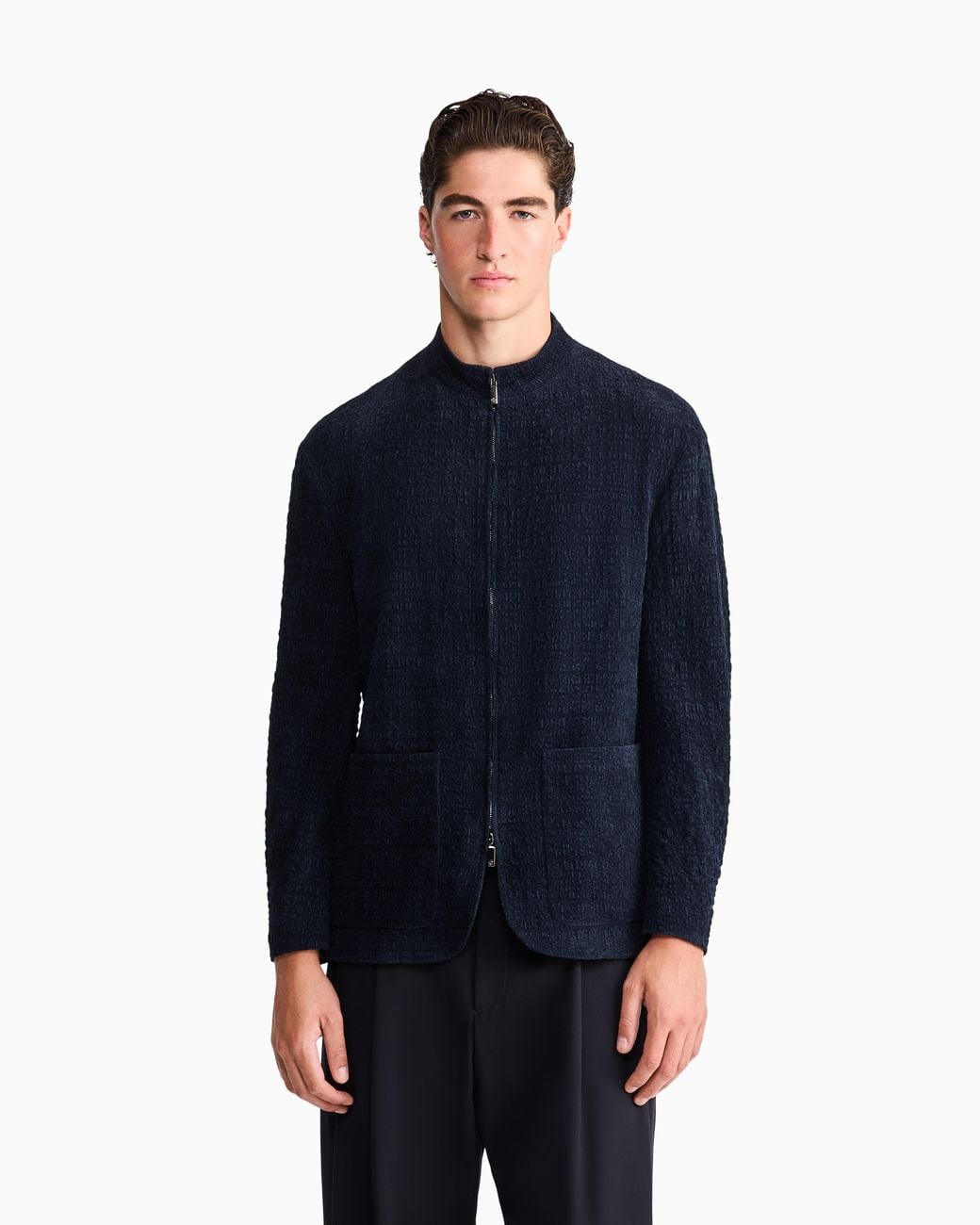 Giorgio Armani Blue Sport Jacket Froissè Stretch Velvet for men
