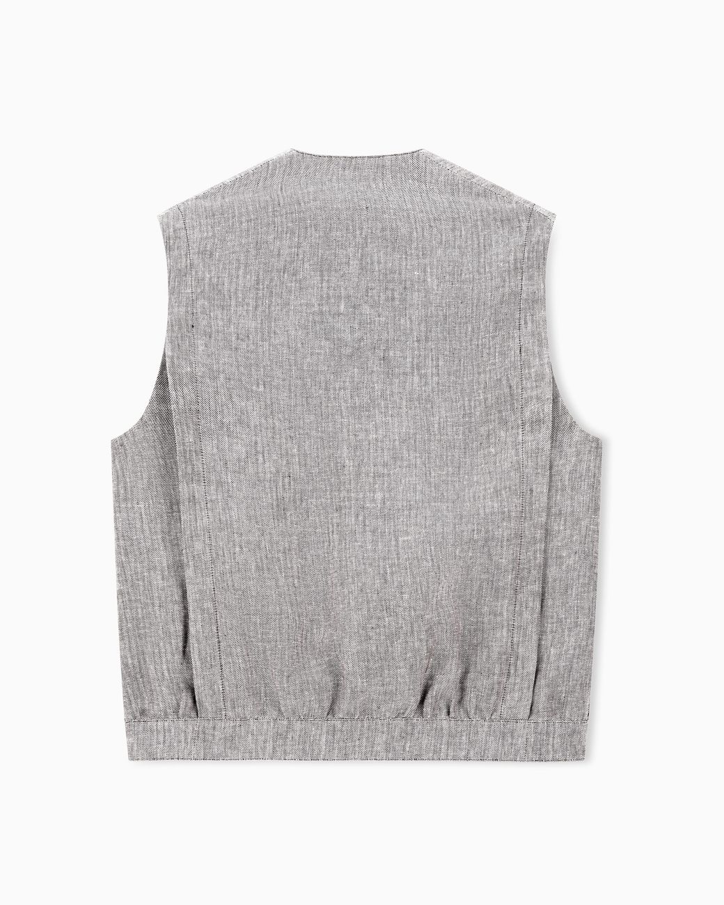 Giorgio Armani Gray Mélange Linen Waistcoat for men
