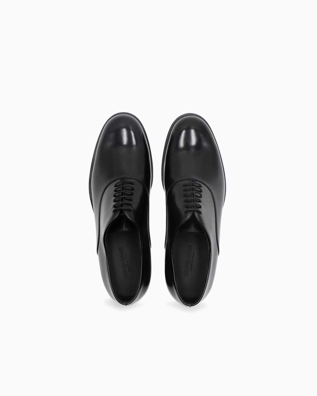 Giorgio Armani Black Leather Derby Shoes for men
