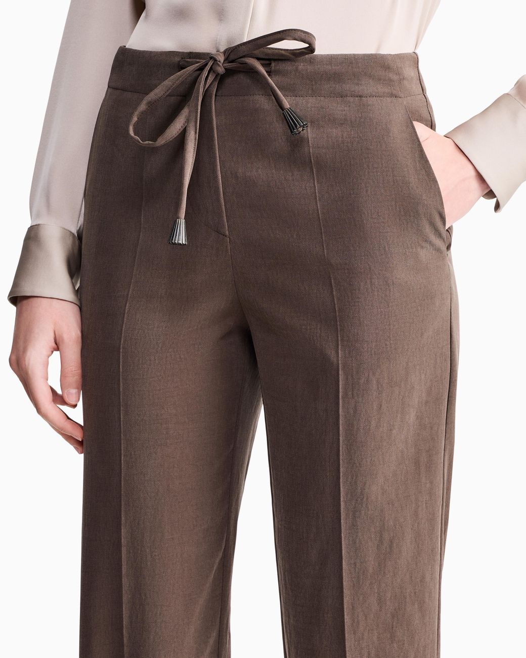 Giorgio Armani Brown Straight Trousers