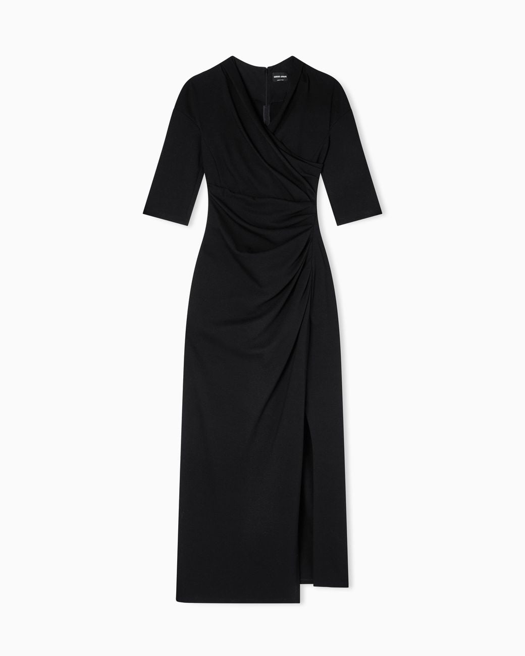 Giorgio Armani Black Viscose Milano-Stitch Midi Dress