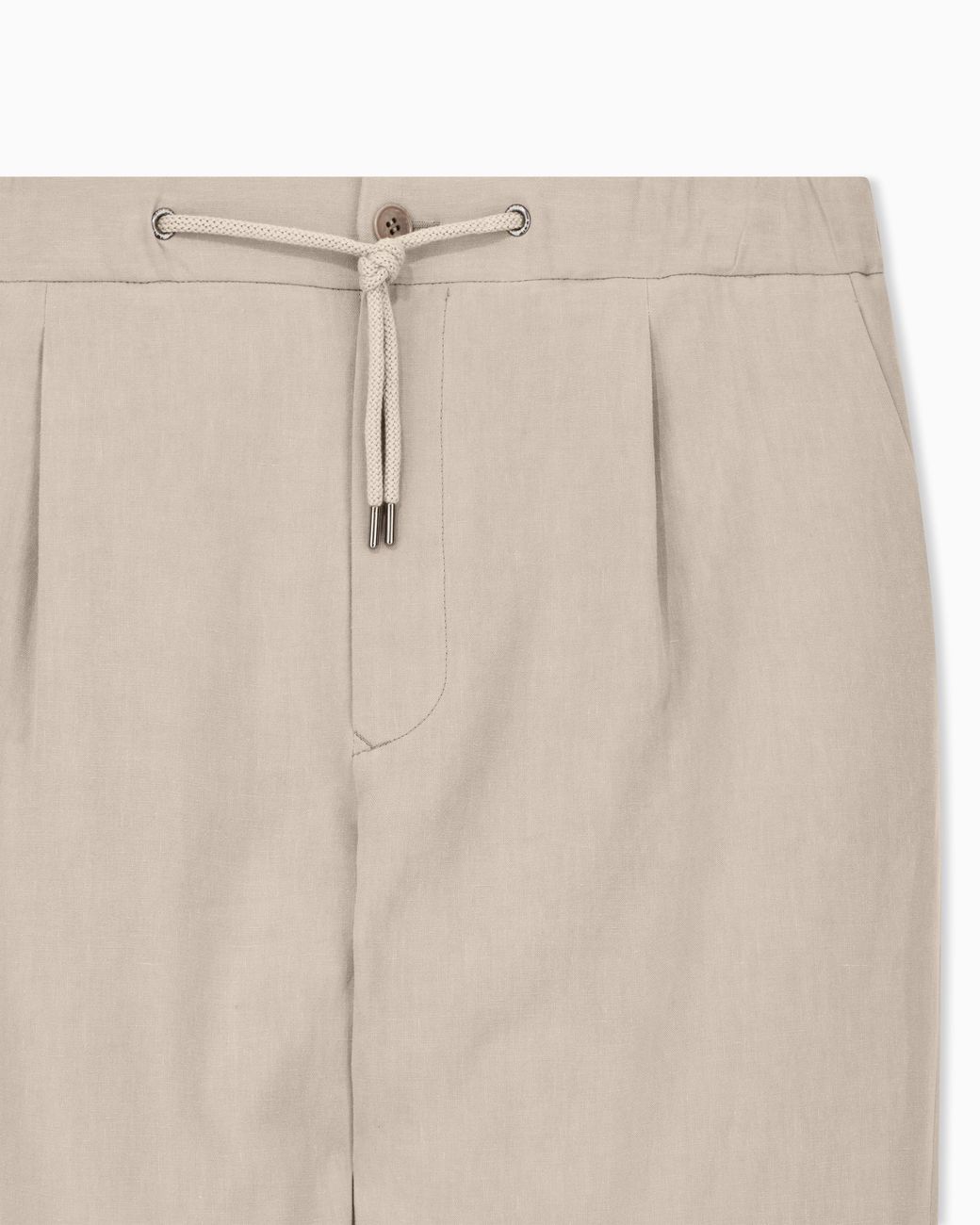 Giorgio Armani Gray Single-Pleat, Linen-Canvas Trousers for men