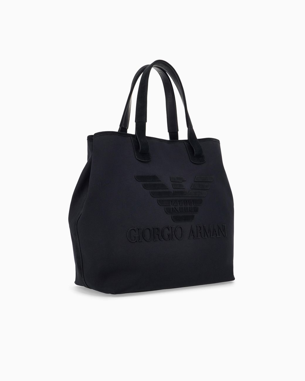 Giorgio Armani Blue Cotton Shopper With Suede Details X Kith for men