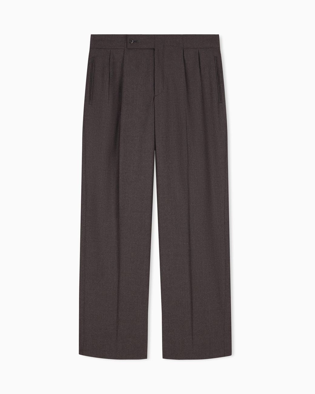 Giorgio Armani Brown Oversized Double Pleat Trousers for men
