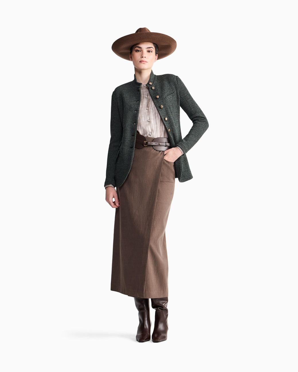 Giorgio Armani Brown Long Wrap Skirt