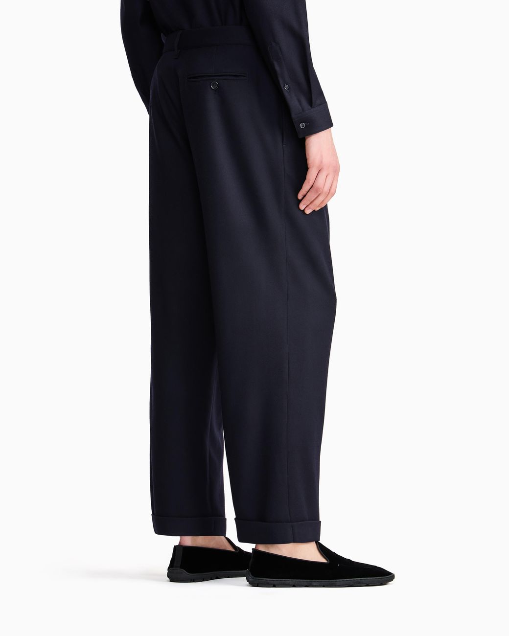 Giorgio Armani Blue For Alanui Pure Virgin Wool Double-Pleat Trousers for men