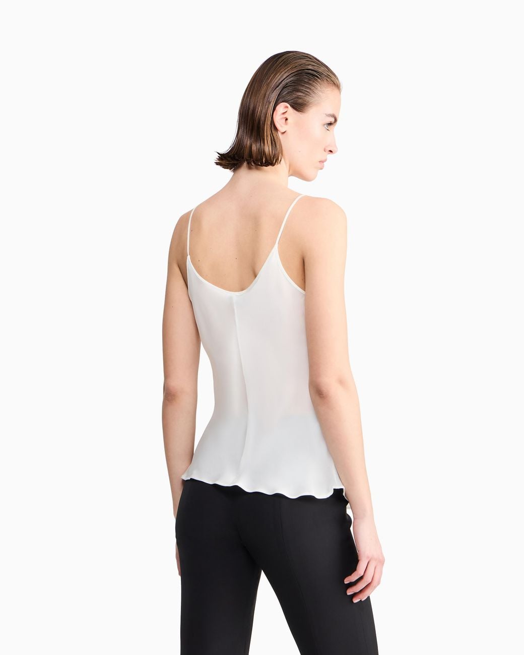 Giorgio Armani White Silk Charmeuse Top
