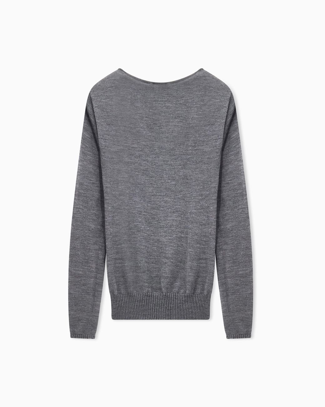Giorgio Armani Gray Sweater Seamless Cashmere Round Neck Long Sleeve