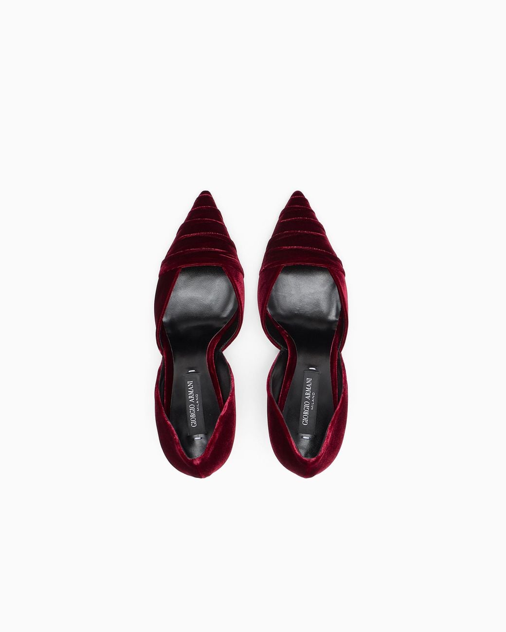 Giorgio Armani Purple Pointed Velvet Pumps With Stiletto Heel