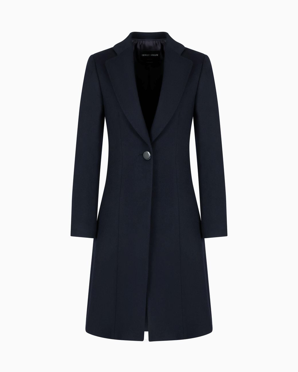 Giorgio Armani Blue Pure Cashmere Single-Breasted Coat