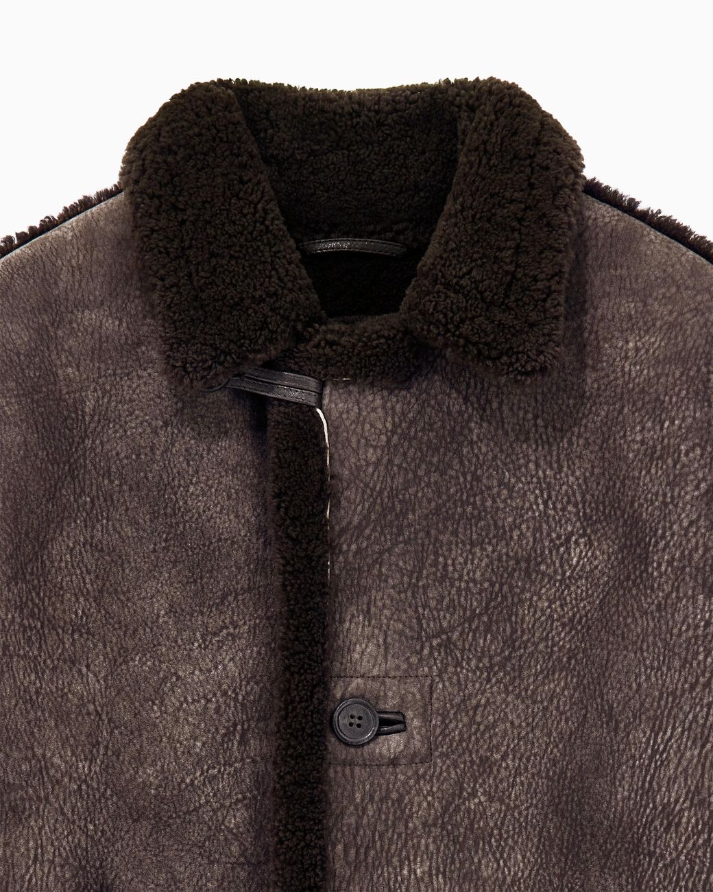 Giorgio Armani Brown Blouson Jacket Regular Fit Shearling for men