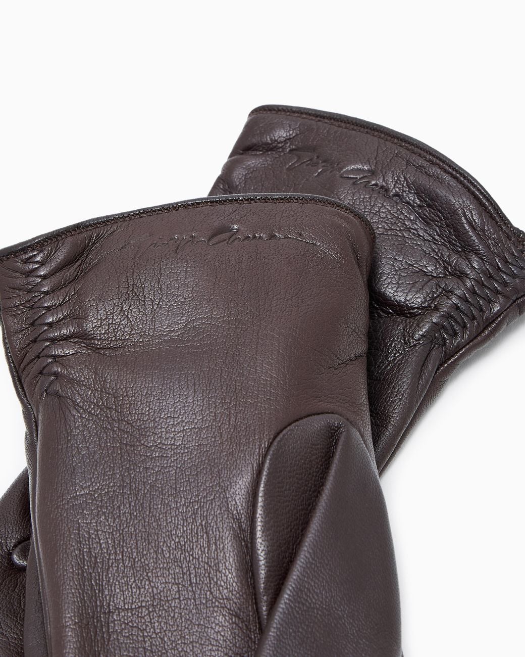Giorgio Armani White Lambskin Nappa Leather Gloves