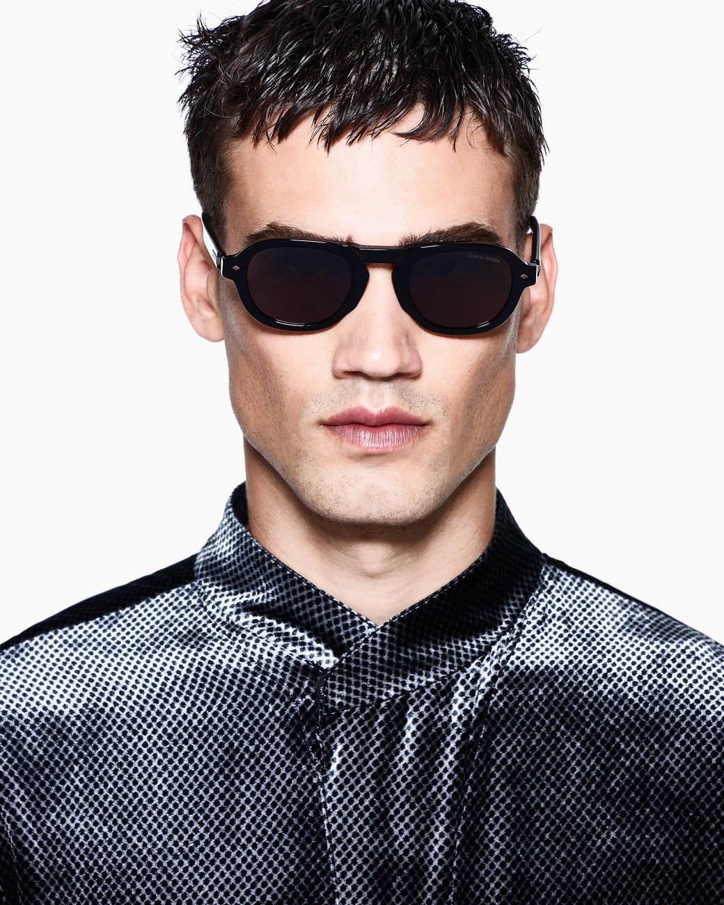 Giorgio Armani White Pillow-Shaped Sunglasses For for men