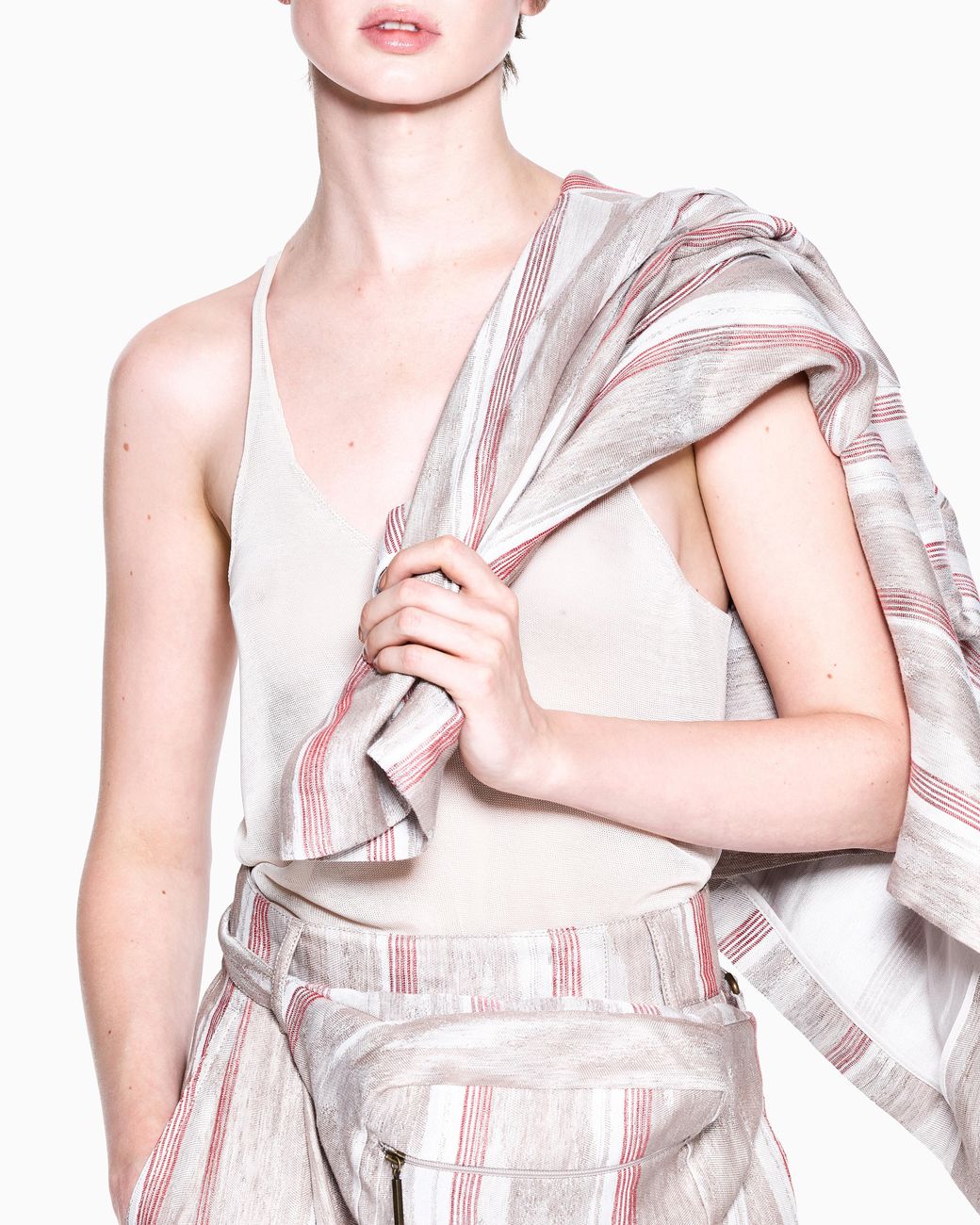 Giorgio Armani White Viscose Lurex Top