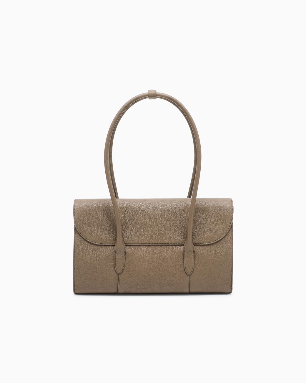Giorgio Armani White Small Pebbled Leather Shoulder Bag