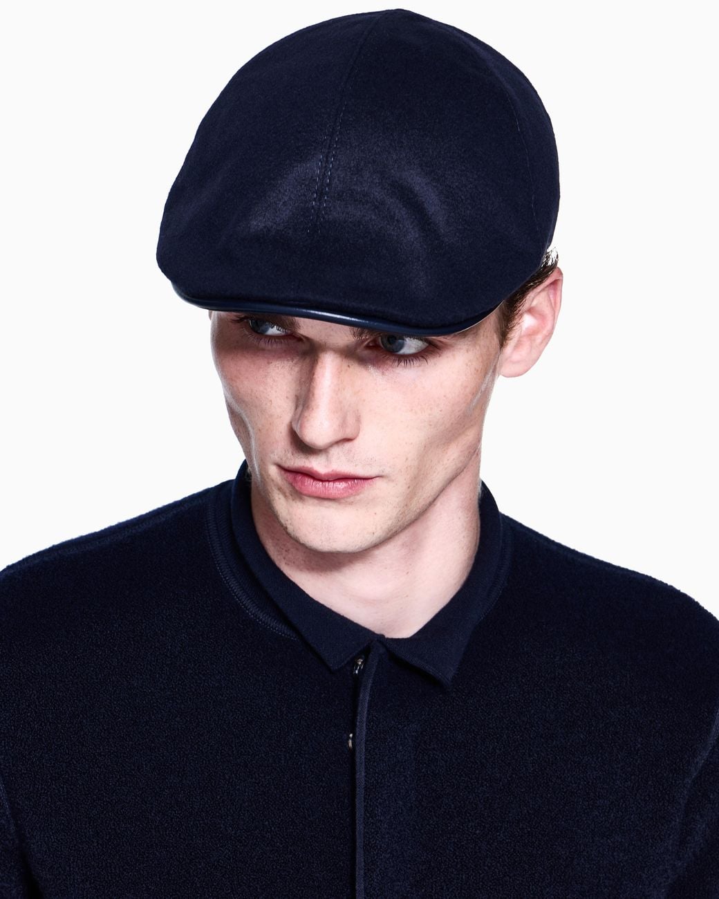 Giorgio Armani Blue Wool-Blend Flat Cap for men