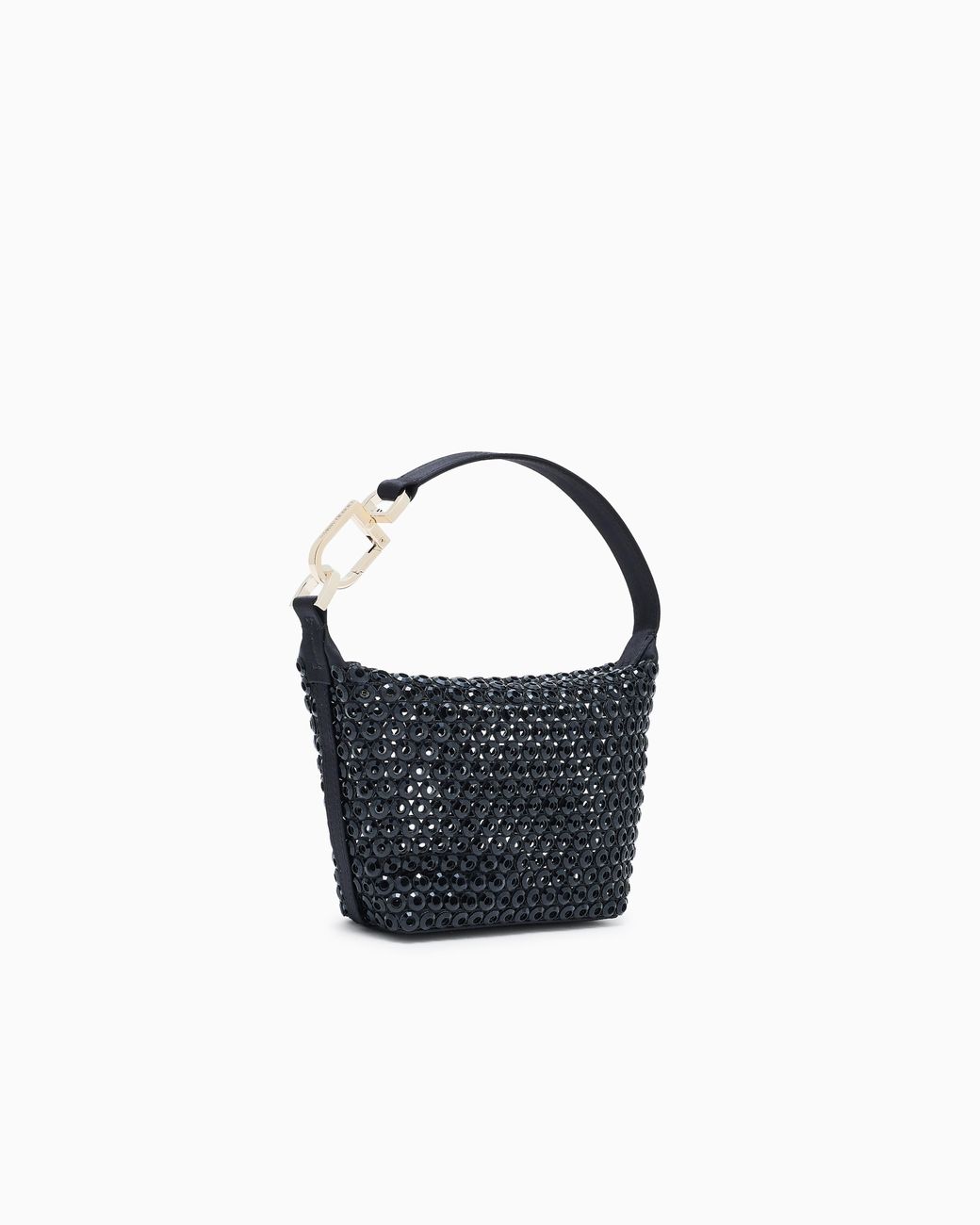 Giorgio Armani Blue Laser-Cut Satin And Rhinestone La Prima Soft Mini Handbag