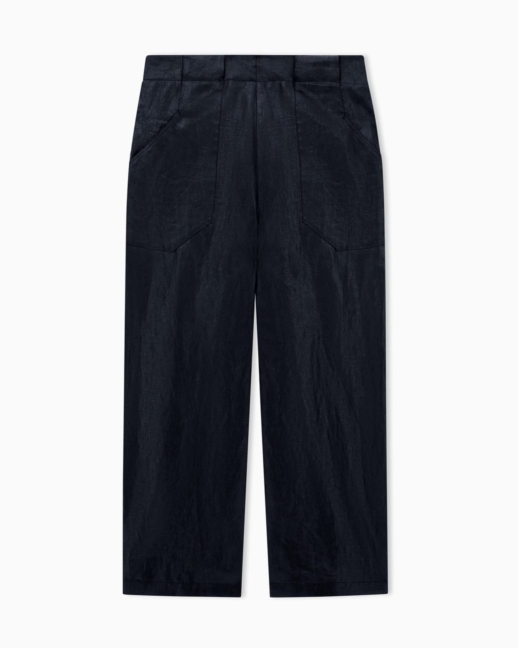 Giorgio Armani Blue Single-Pleat, Linen-Canvas Trousers for men